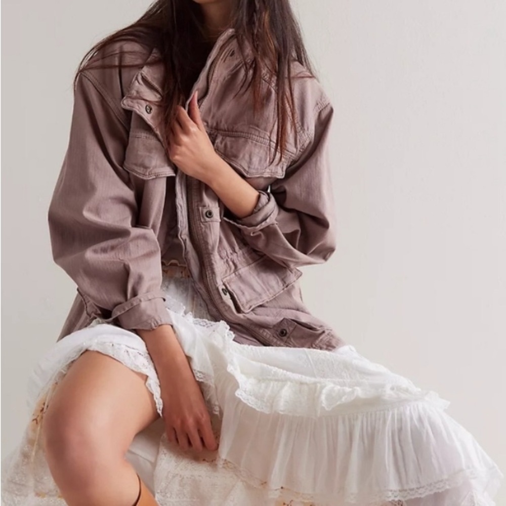 Free People Utility Jacket in Dusty Rose